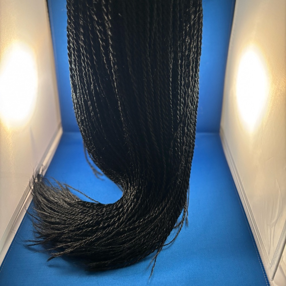 Elegant Black Micro Twist Braided Wig 24-26 in long - Picture 5 of 5